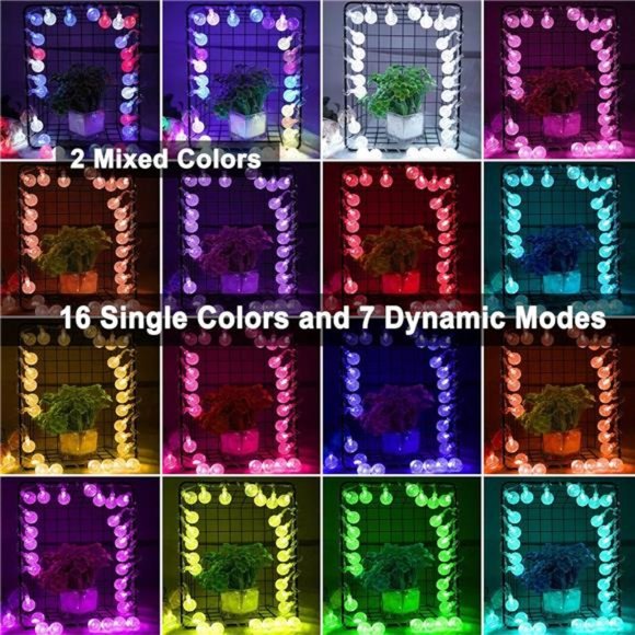 Color Changing Globe String Lights USB Plug, 16.5ft 50 LEDs Crystal Bubble Ball - Picture 3 of 6